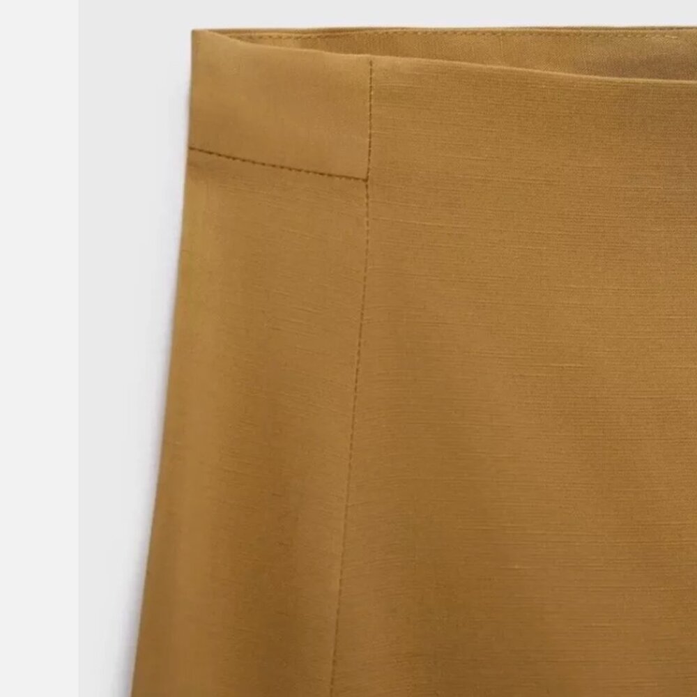 ZARA LINEN TOFFEE TAUPE MAXI SKIRT - Picture 13 of 13